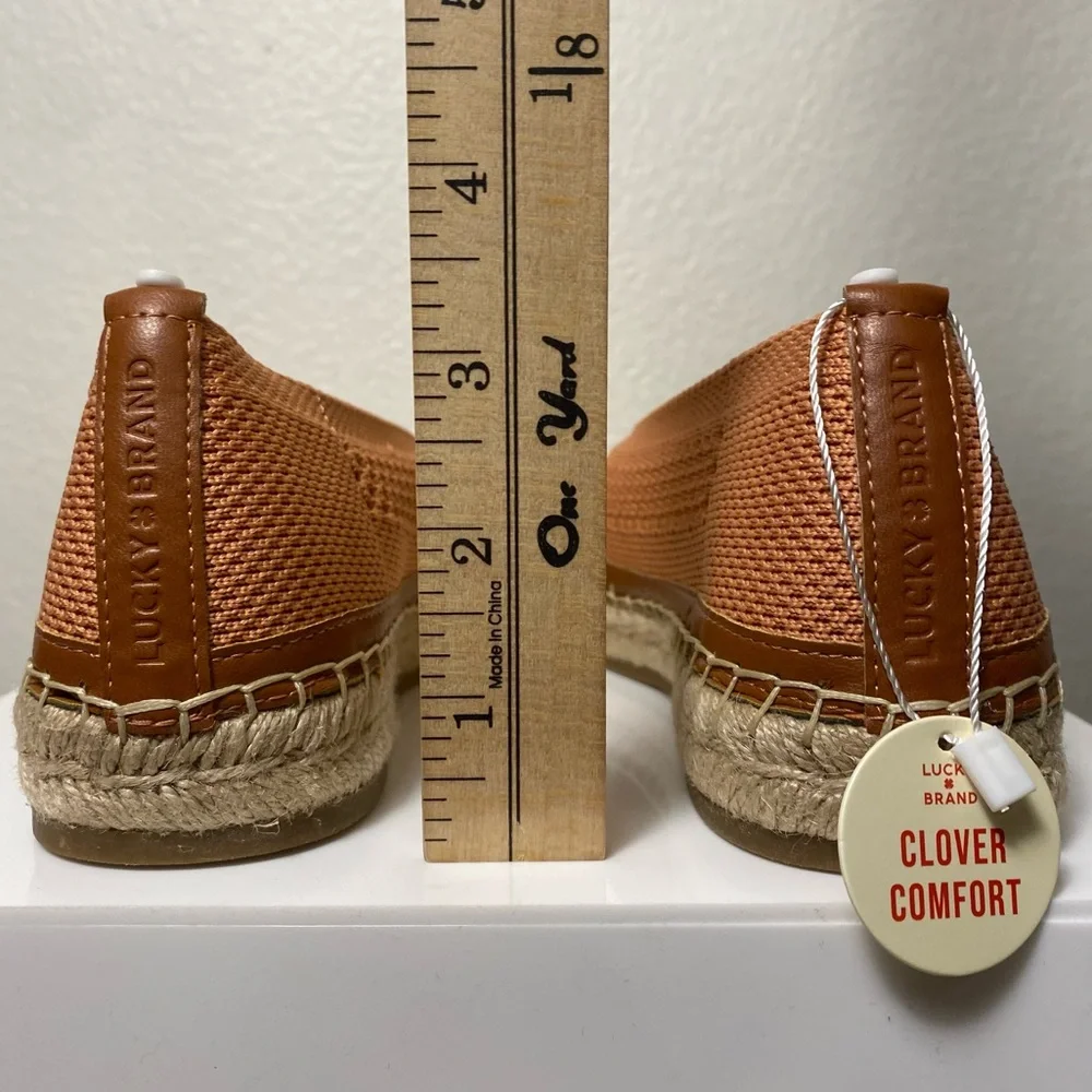 NWB Lucky Brand Women's Orena Knit Corange Espadrille Platform Flats Size 7